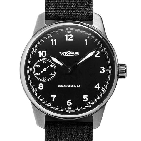 Weiss 42mm American Issue Field Watch | Black Dial on Black Cordura with CAL 1003
